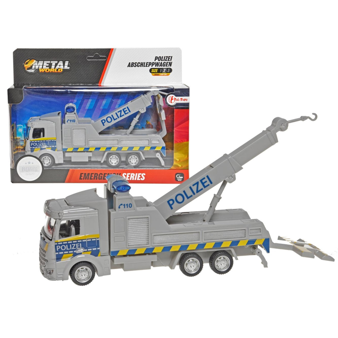 Abschleppwagen Polizei Auto mit Rückzug