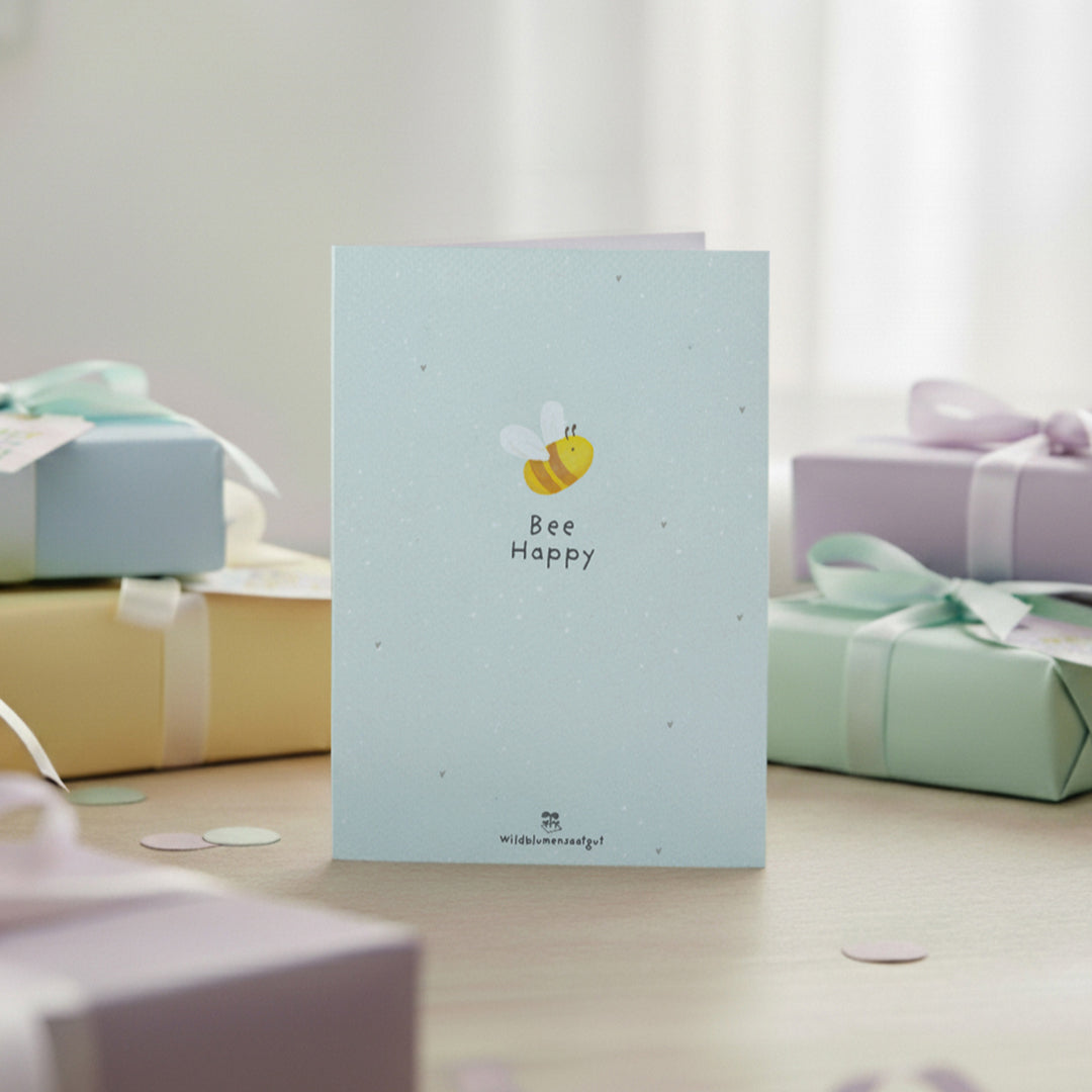 Grußkarte - Bee Happy