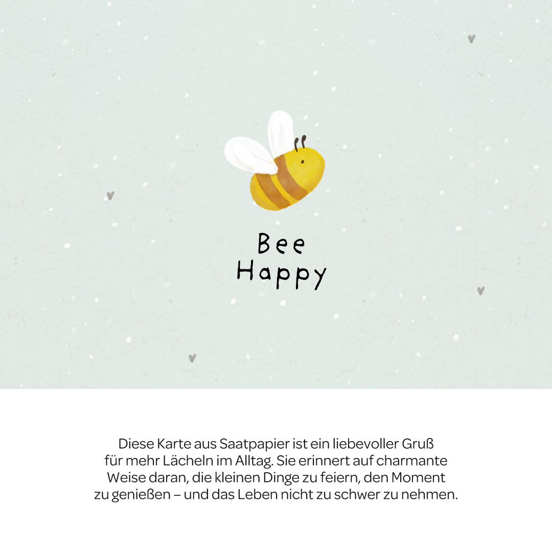 Grußkarte - Bee Happy