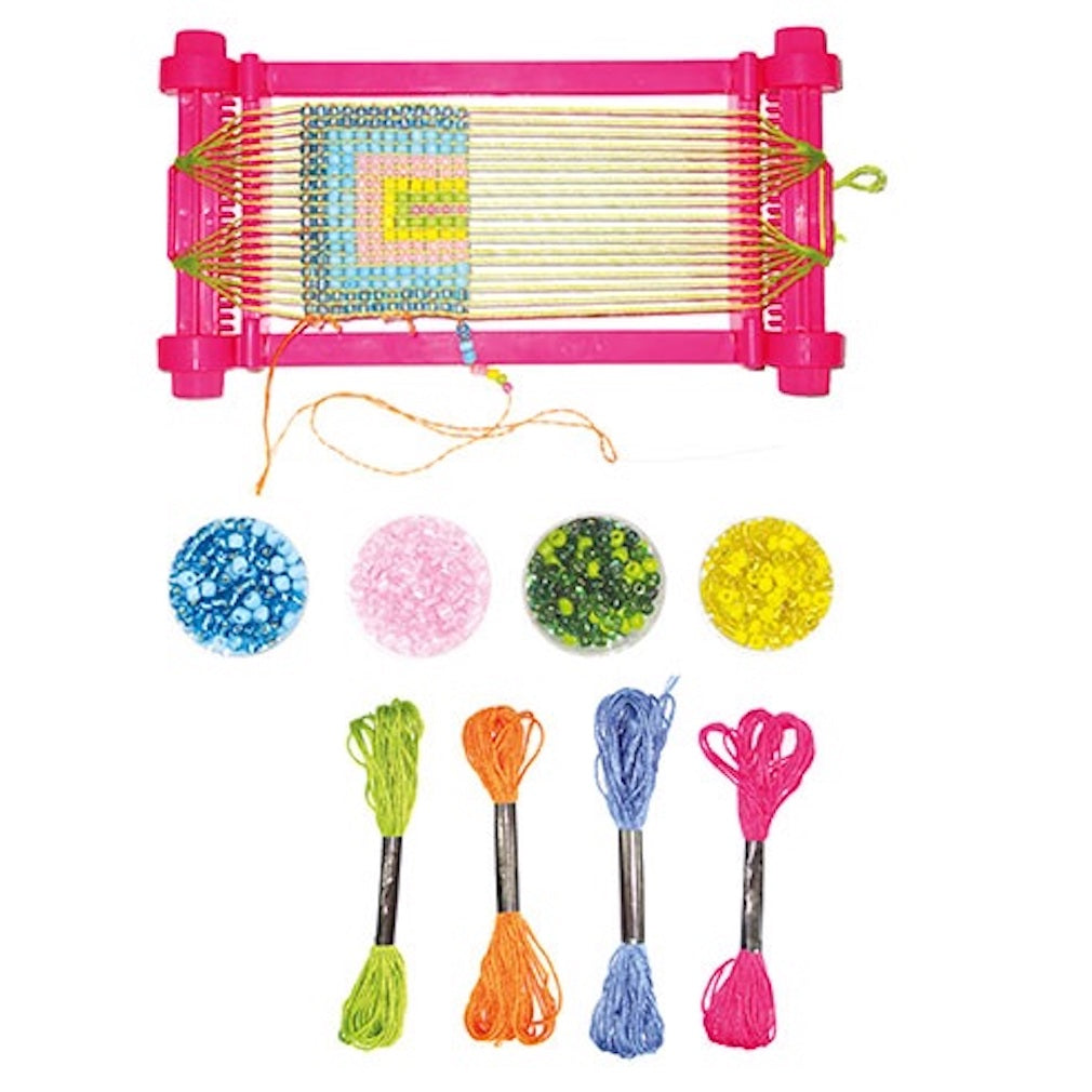 Armbandset Webstuhl mit Garn und Perlen