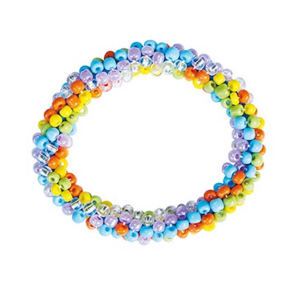 Armbandset Webstuhl mit Garn und Perlen