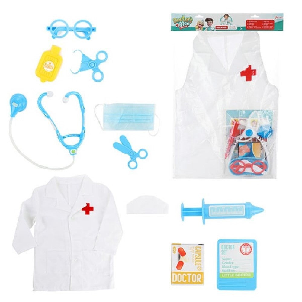 Arzt Verkleidungsset Doktor mit Zubehör und Kittel