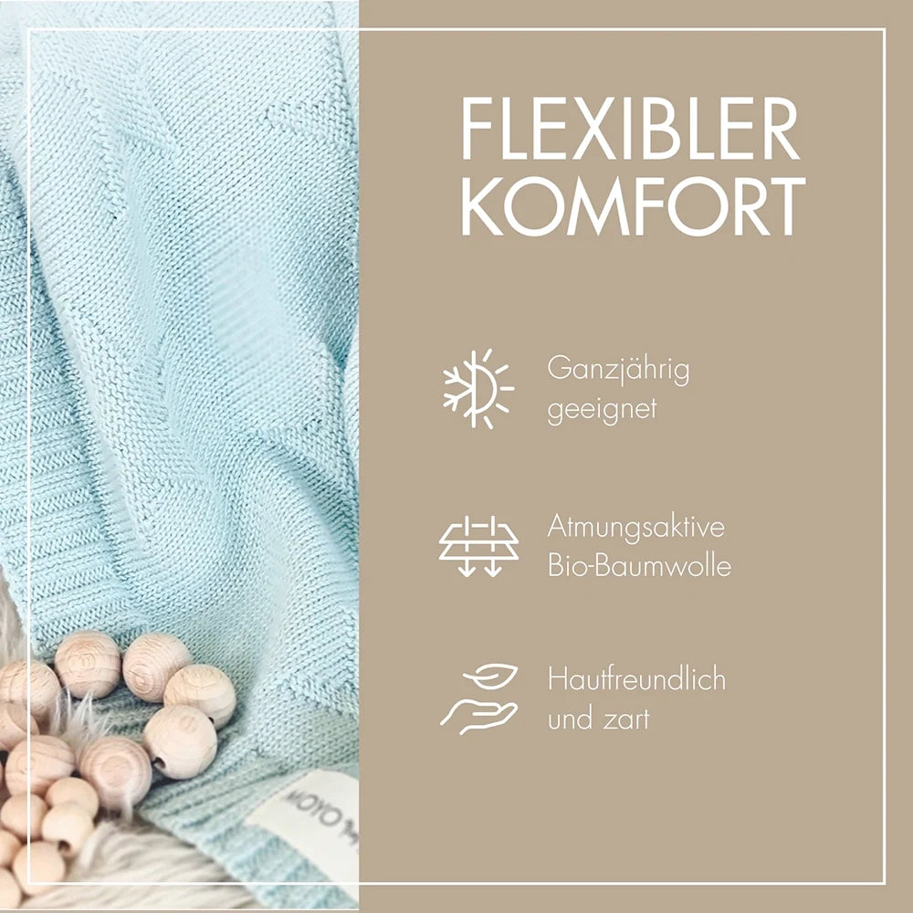 Strick Babydecke Sternenmuster Frischer Morgentau