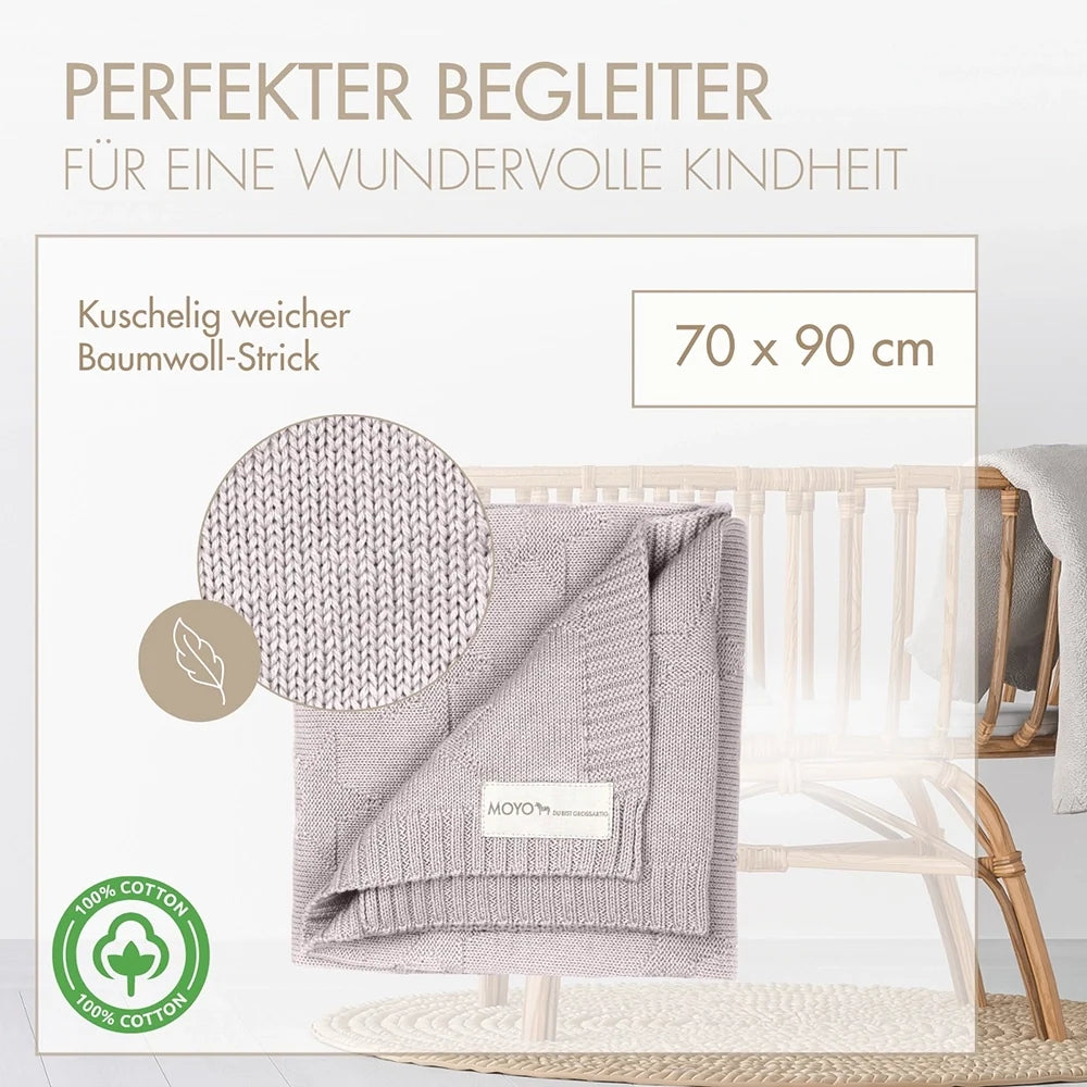 Strick Babydecke Sternenmuster Sanfter Sommerregen