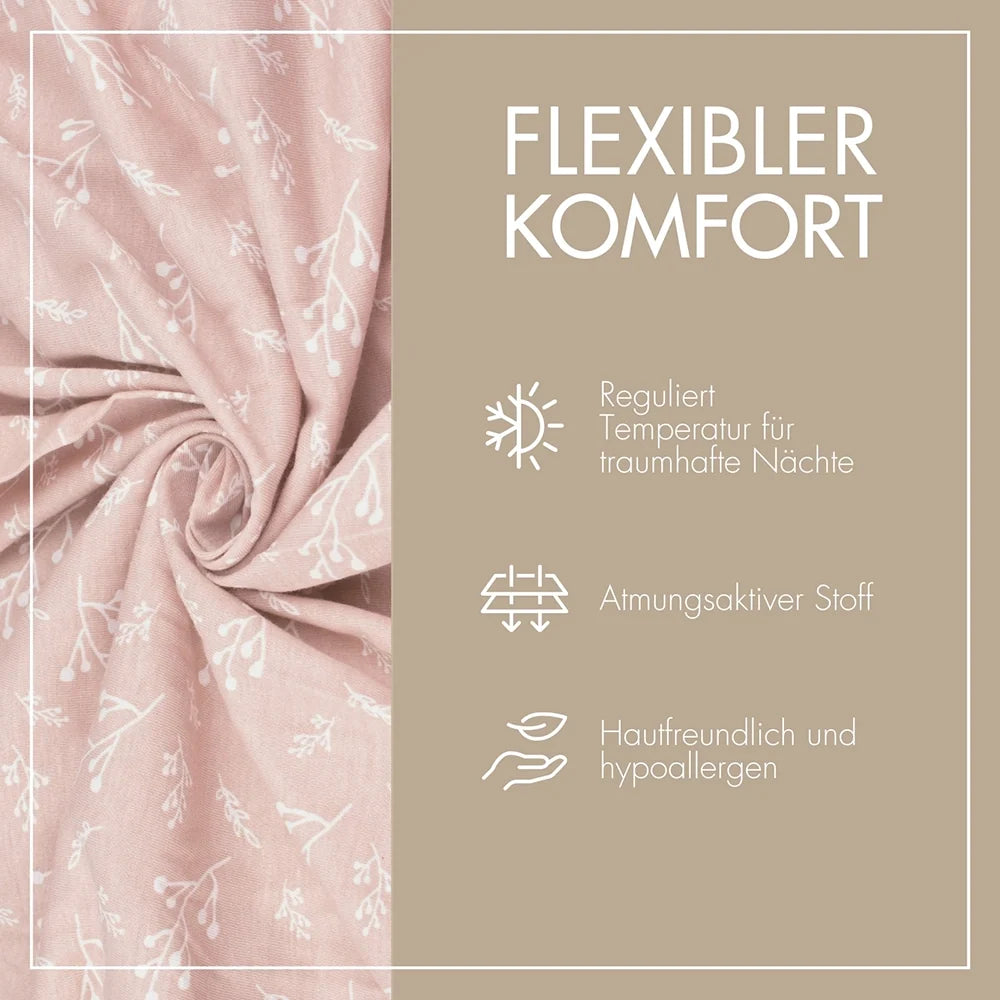 2er Set Baby Spannbettlaken Oval – „Rose Blüte“