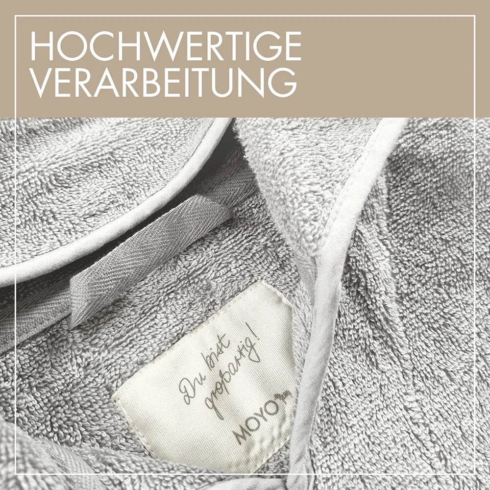 Baby Badeponcho 75x75 cm – „Grau“ mit niedlichen Bärenohren