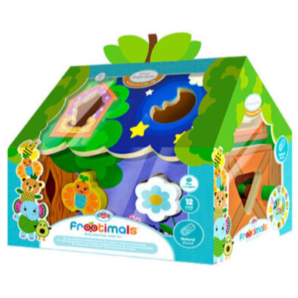 Baby Formsortierer aus Holz in Form eines Hauses