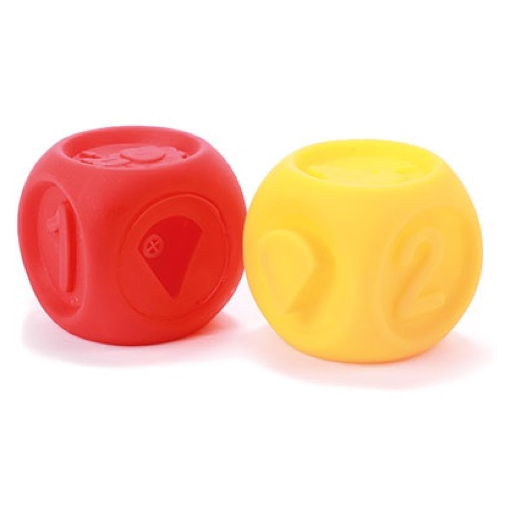 Baby Quietsch-Stapelblöcke 6 Stück und 2 Gummitiere