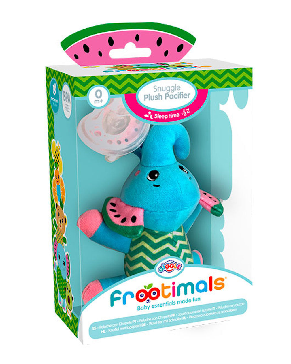 Baby Schuller mit einem Plüschspielzeug Elefant