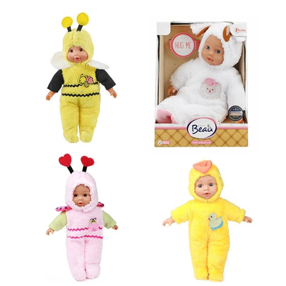 Babypuppe in einem Tier-Kostüm 25 cm