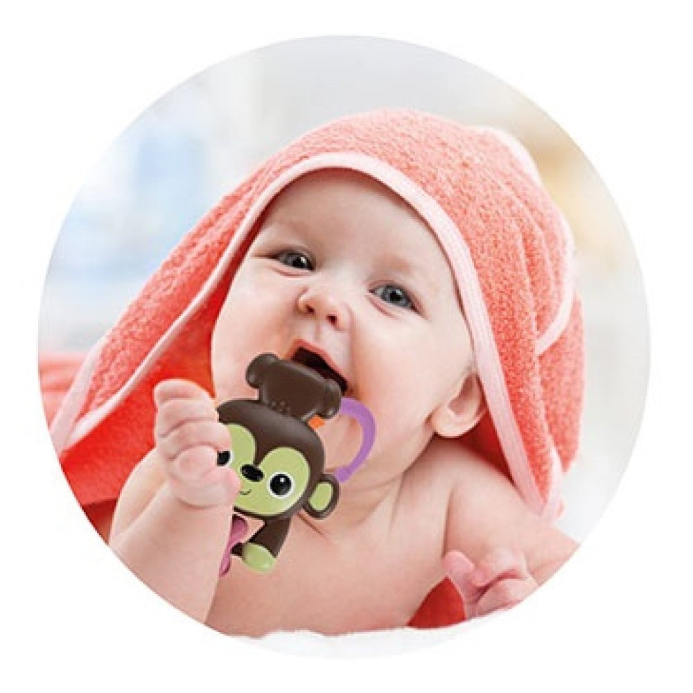 Babyrassel Tiere Zebra oder Affe