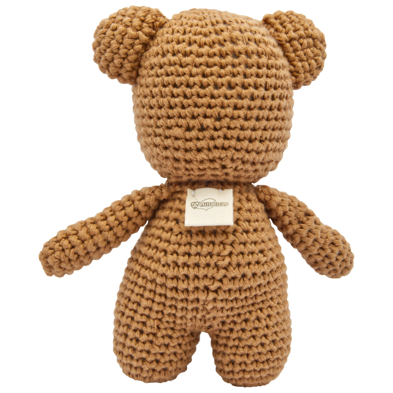 Handgestrickter Bär gehäkelt aus Baumwolle Spielzeug 15 cm