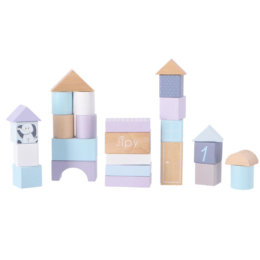 Blockbox 26 Bauklötzen verschiedene Formen Farben