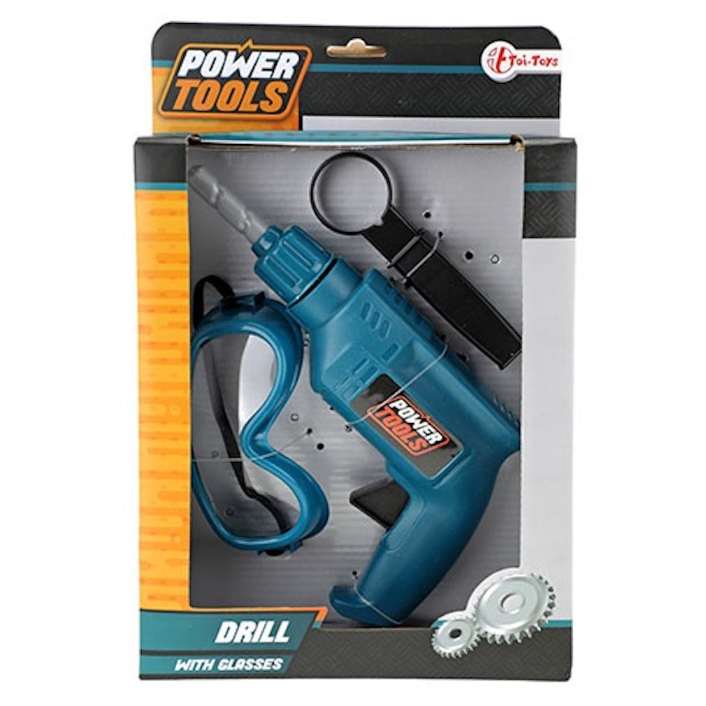 Bohrmaschine und Schutzbrille