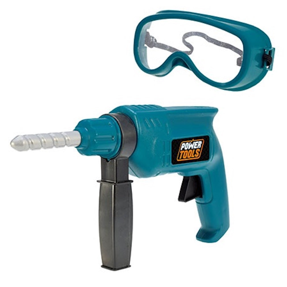 Bohrmaschine und Schutzbrille