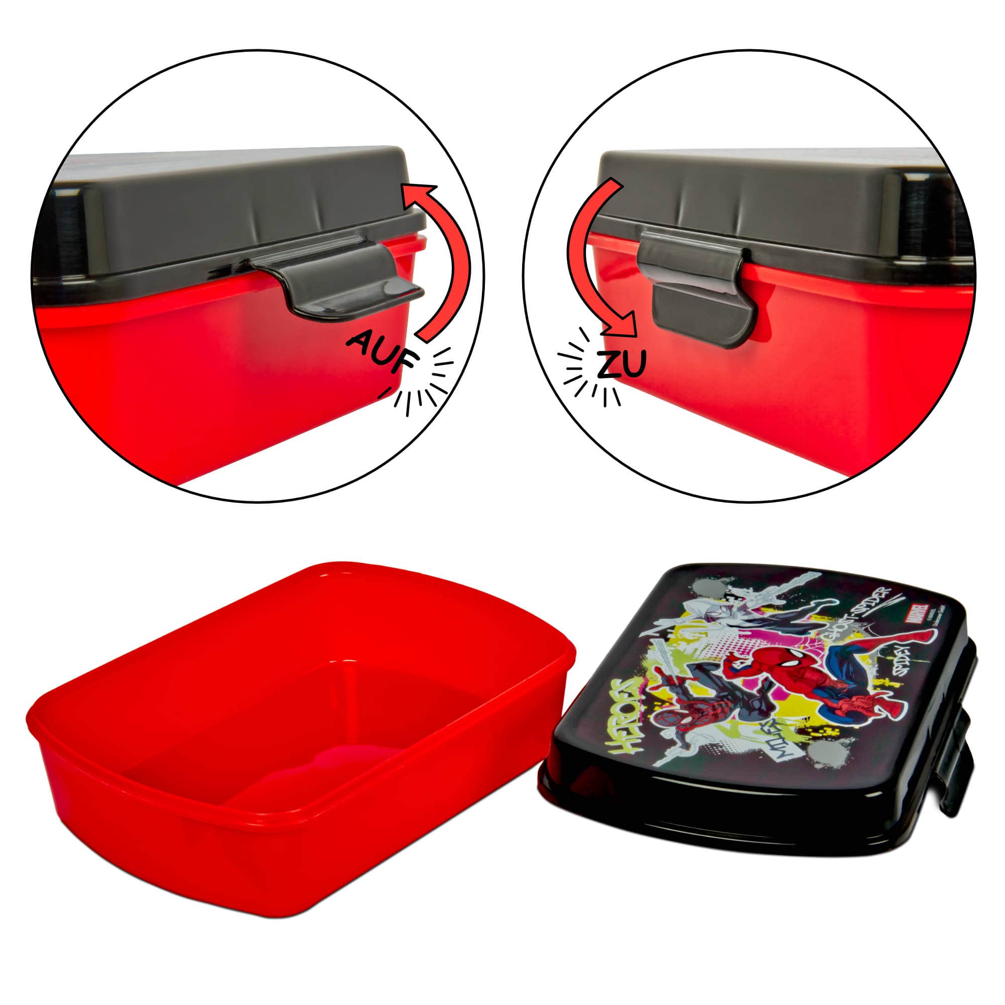 Brotdose Trinkflasche Kinder Spiderman Superheld Lunchbox Aluflasche