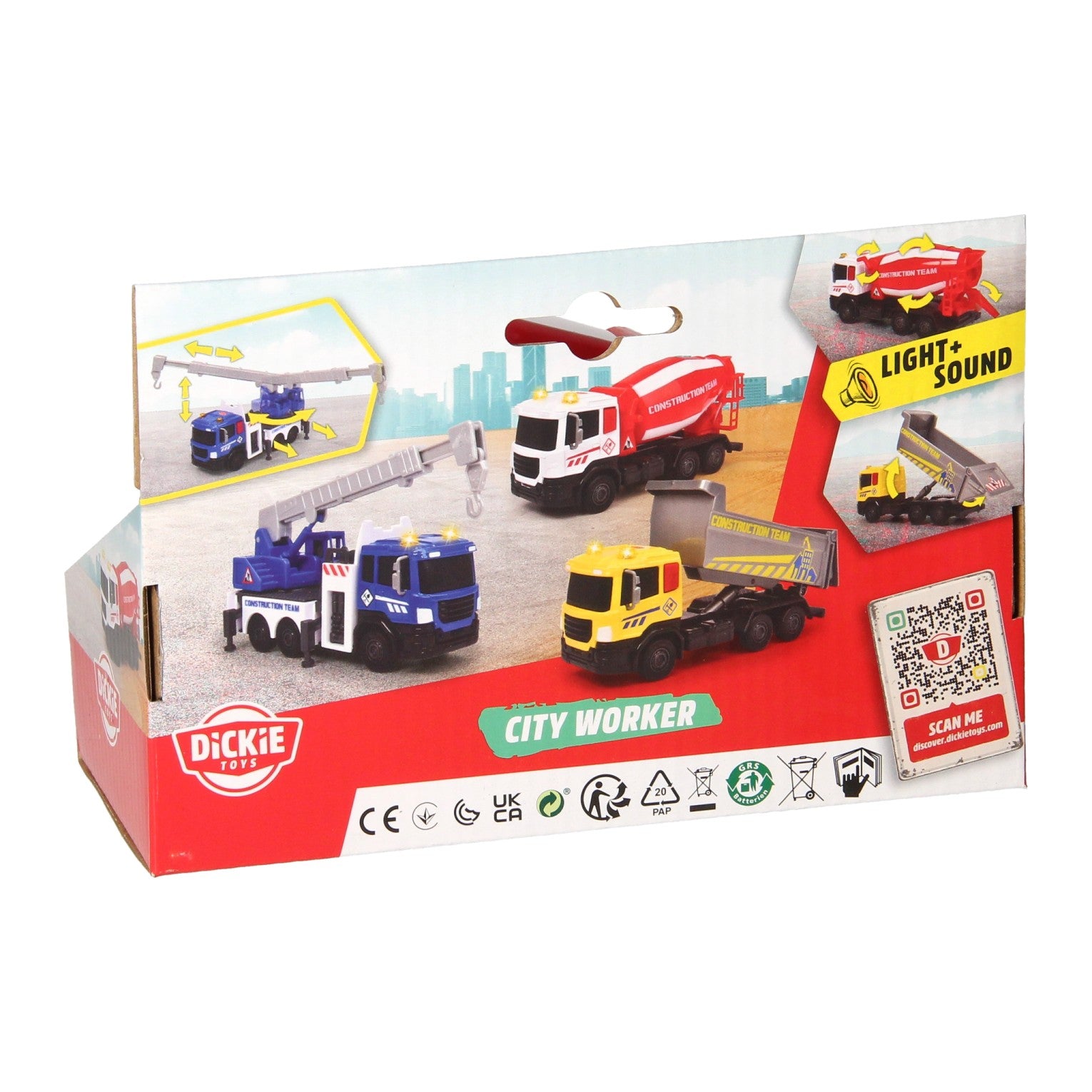 City Worker 3 Fahrzeuge Licht und Sound Baufahrzeuge