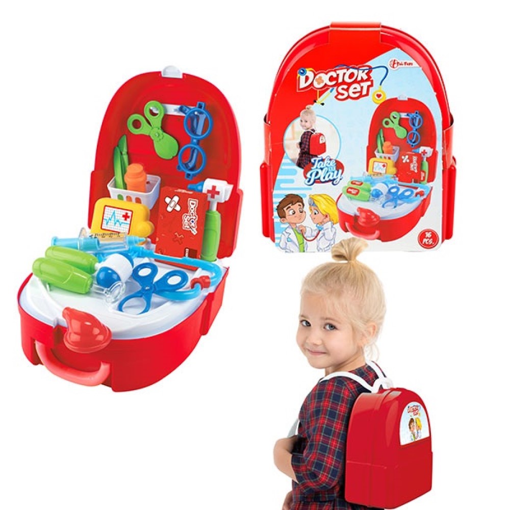 Doktor Set Arzt Rucksack mit viel Zubehör 20 Teilig