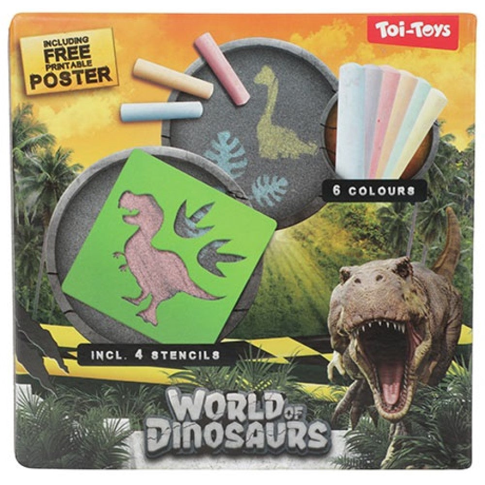 Dino Straßenkreide mit Dinosaurier-Schablonen Kreide