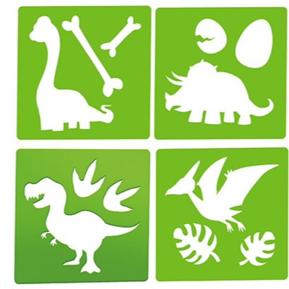 Dino Straßenkreide mit Dinosaurier-Schablonen Kreide