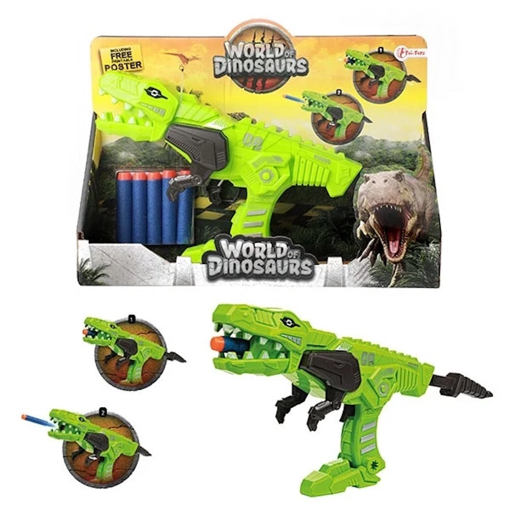 Dinopistole mit 5 Schaumstoffkugeln