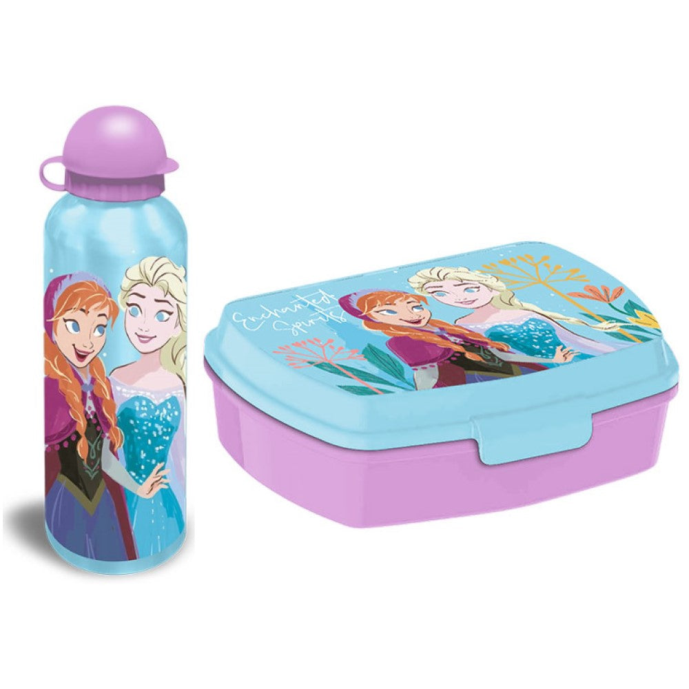 Disney Frozen Kinder-Lunchbox Brotdose Alu Trinkflasche Elsa Anna