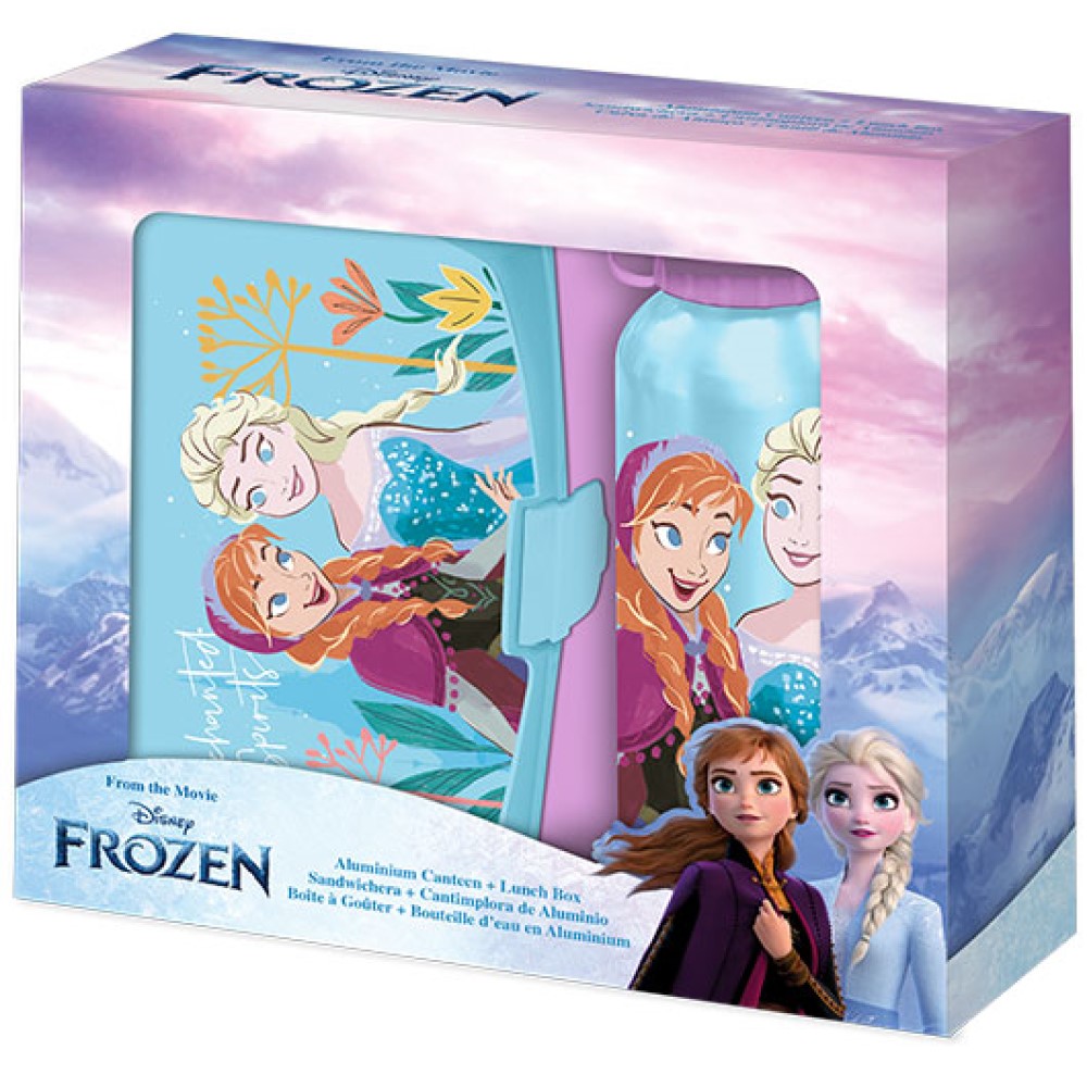 Disney Frozen Kinder-Lunchbox Brotdose Alu Trinkflasche Elsa Anna