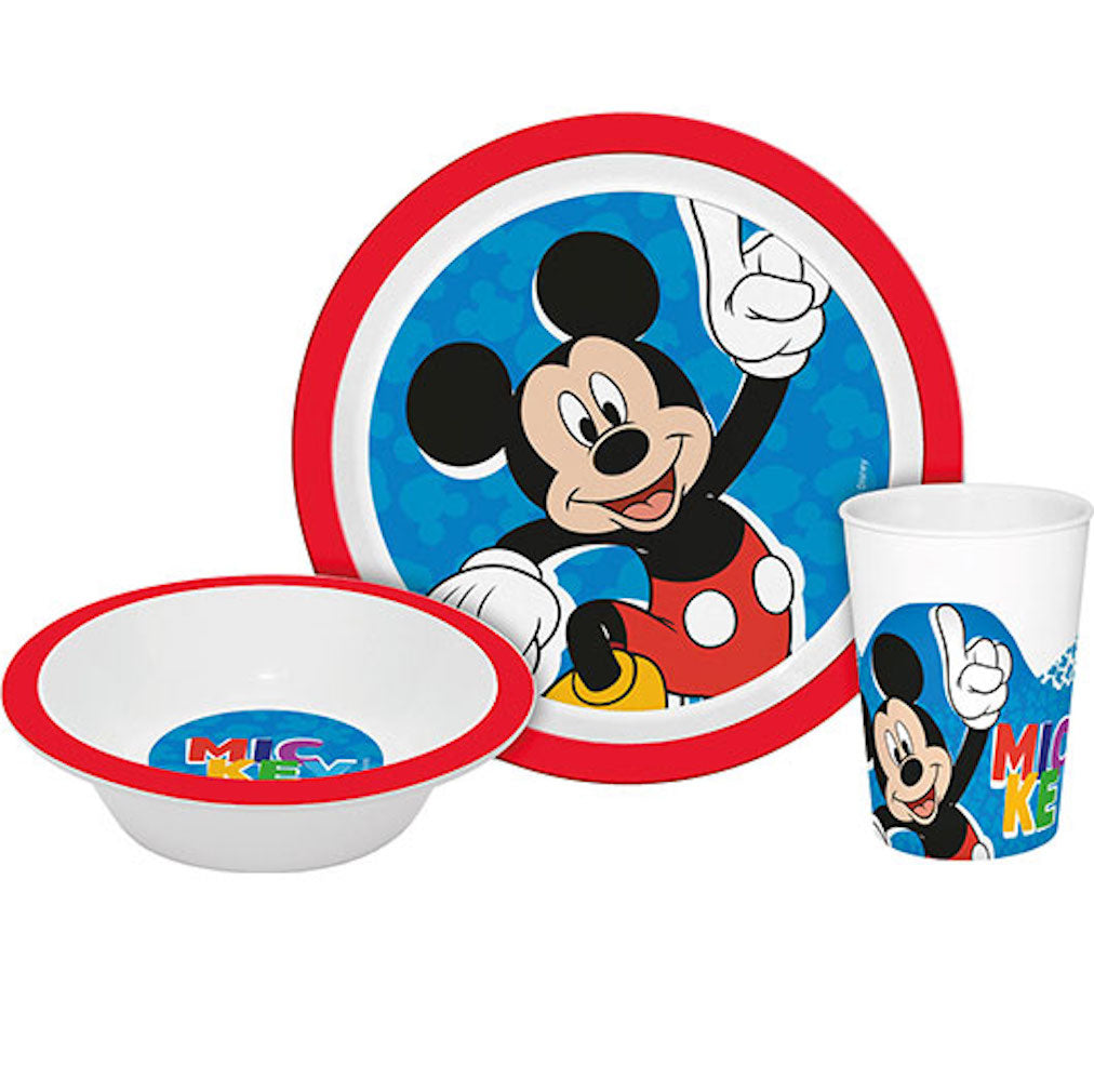 Disney Mickey Mouse Geschirrset Teller Schüssel Becher