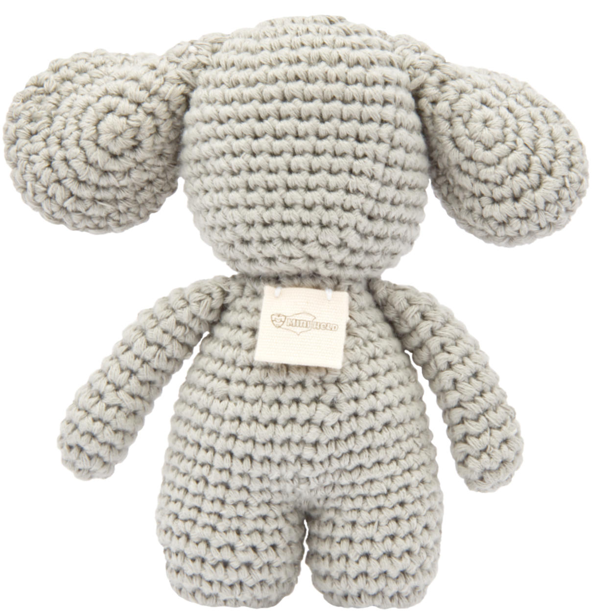 Handgestrickter Elefant gehäkelt aus Baumwolle Spielzeug 15 cm