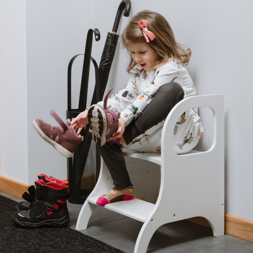 MIIMO – Verstellbarer Tritthocker | Weiß