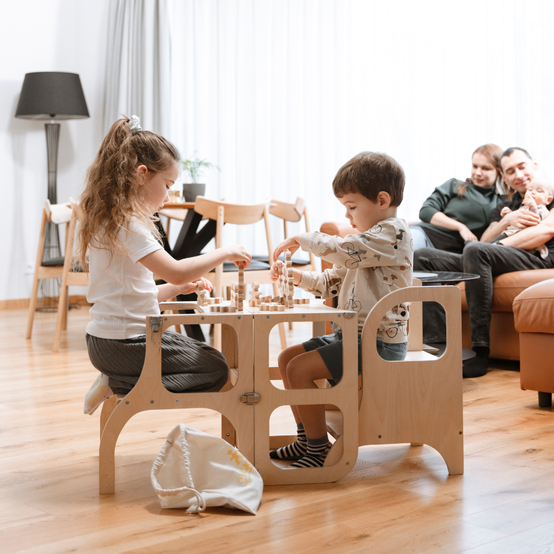 MIIMO – Verstellbarer Tritthocker | Naturholz