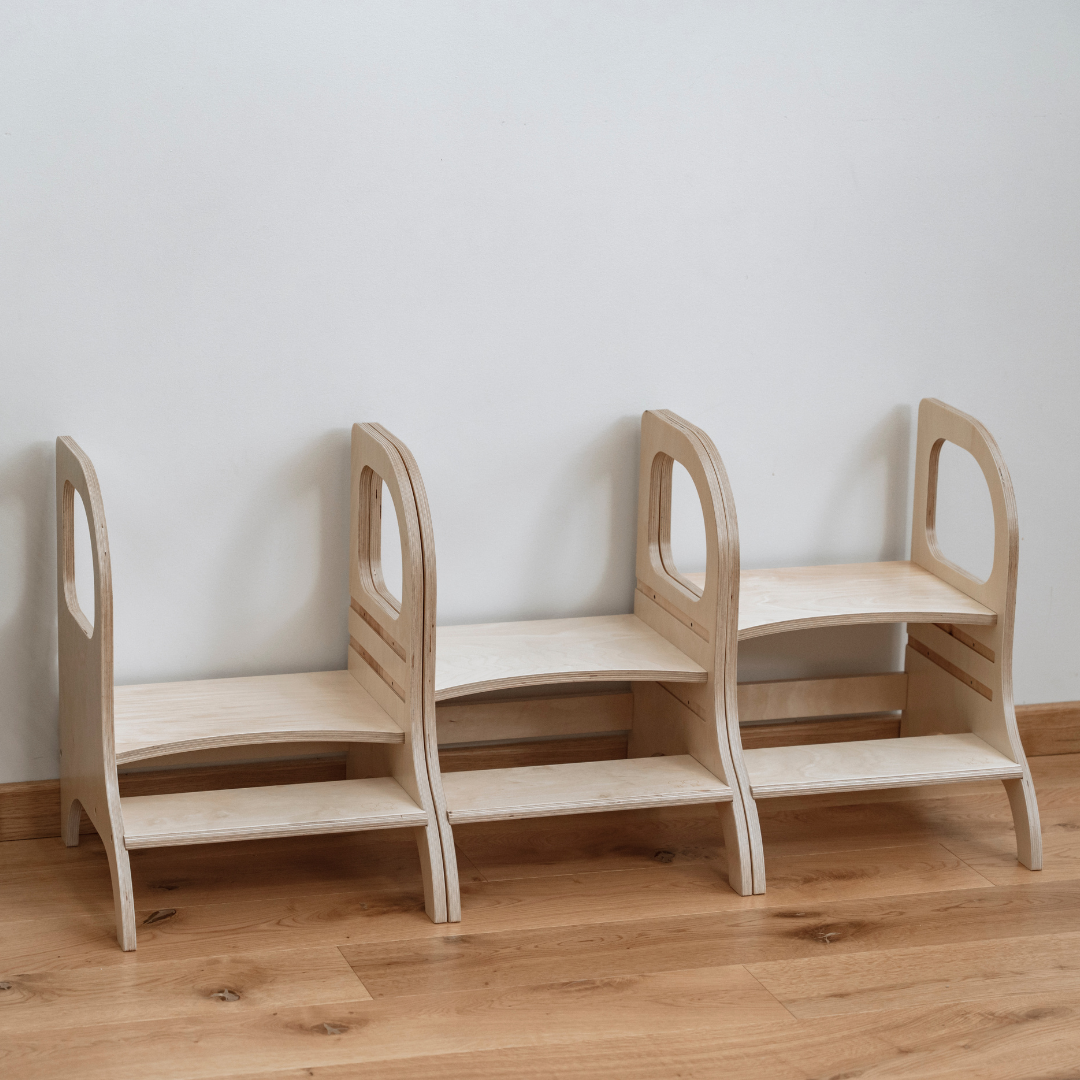 MIIMO – Verstellbarer Tritthocker | Naturholz