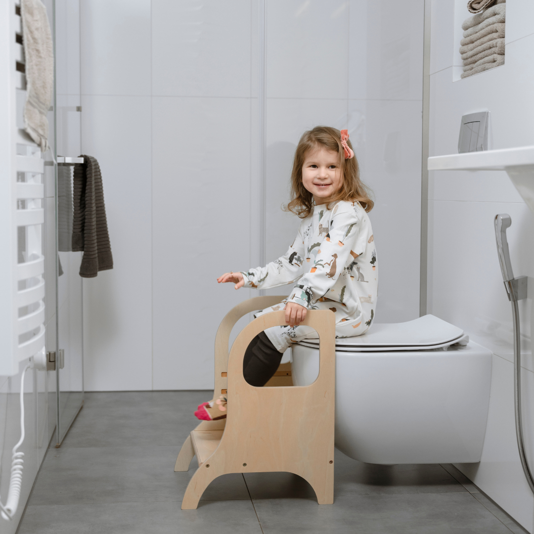 MIIMO – Verstellbarer Tritthocker | Naturholz