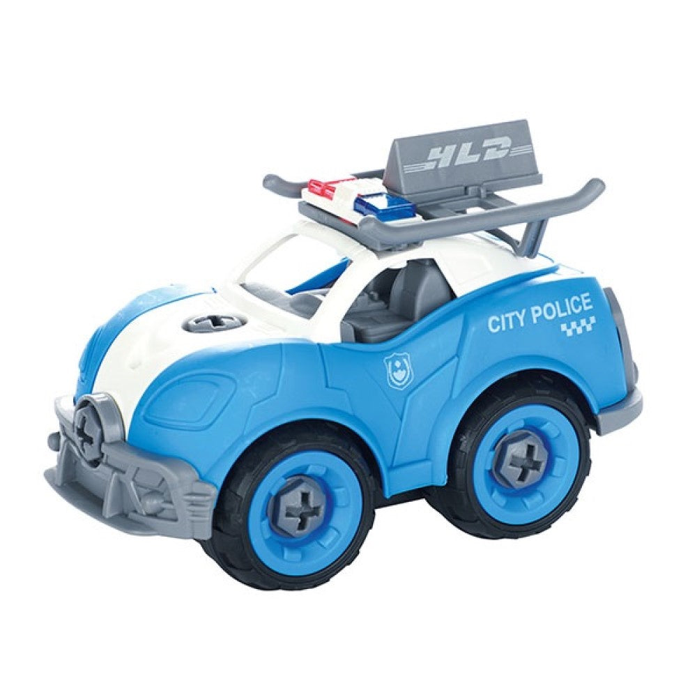 Feuerwehr Polizei Auto und Kran zum Bauen