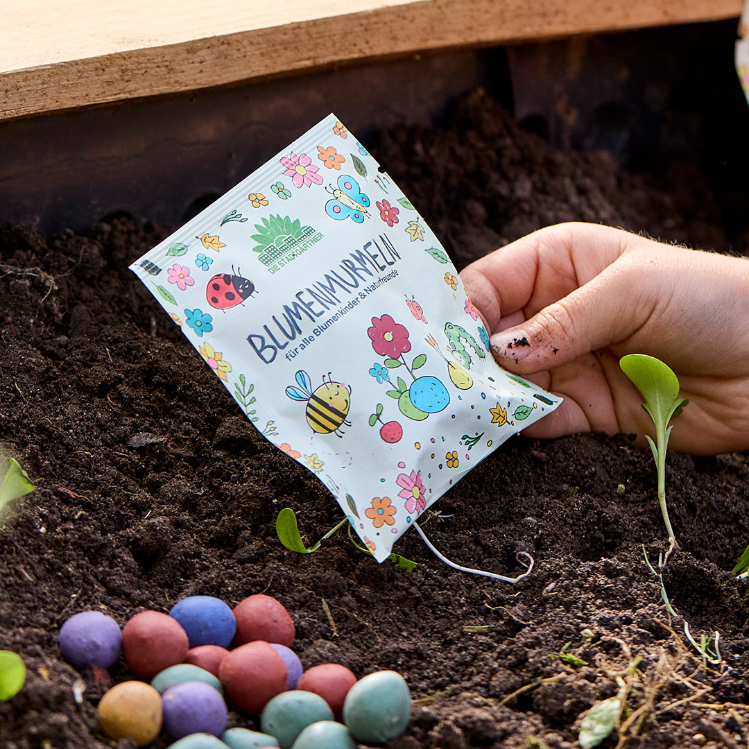 10x5 bunte Blumenmurmeln im Tütchen