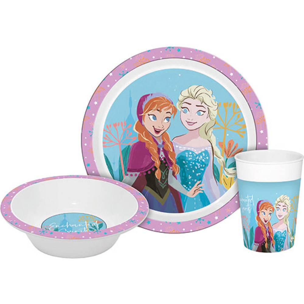Frozen Geschirrset Teller Schüssel Becher Anna Elsa