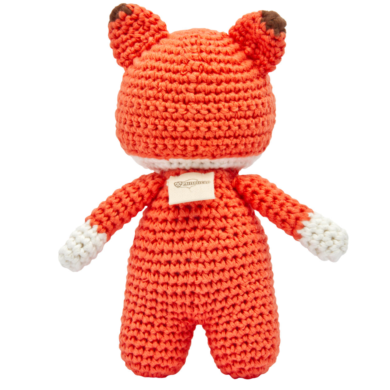 Handgestrickter Fuchs gehäkelt aus Baumwolle Spielzeug 15 cm