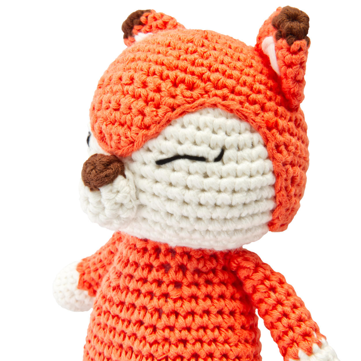 Handgestrickter Fuchs gehäkelt aus Baumwolle Spielzeug 15 cm