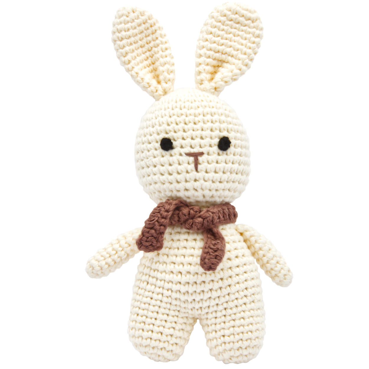 Handgestrickter Hase gehäkelt aus Baumwolle Spielzeug 18 cm