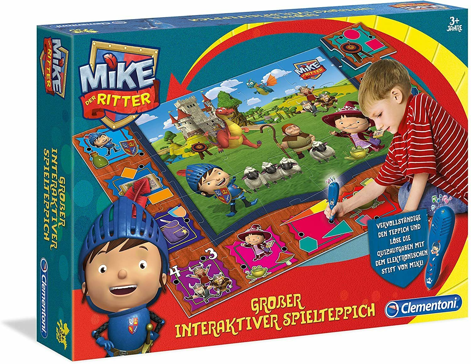 Großer interaktiver Spielteppich Mike der Ritter mit Stift für Kinder