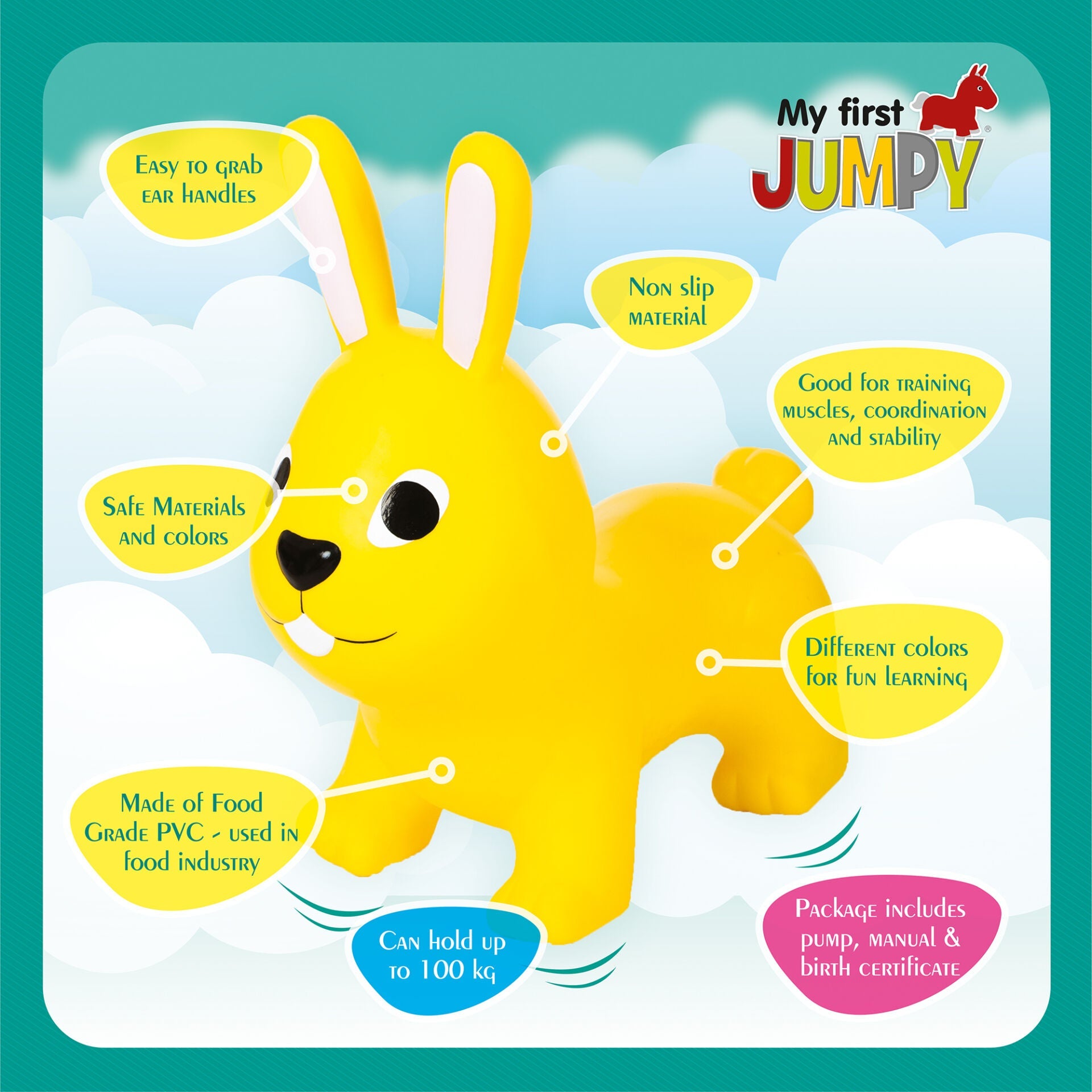 Gerardo's Toys - Hüpftier für Kinder | Yellow Bunny