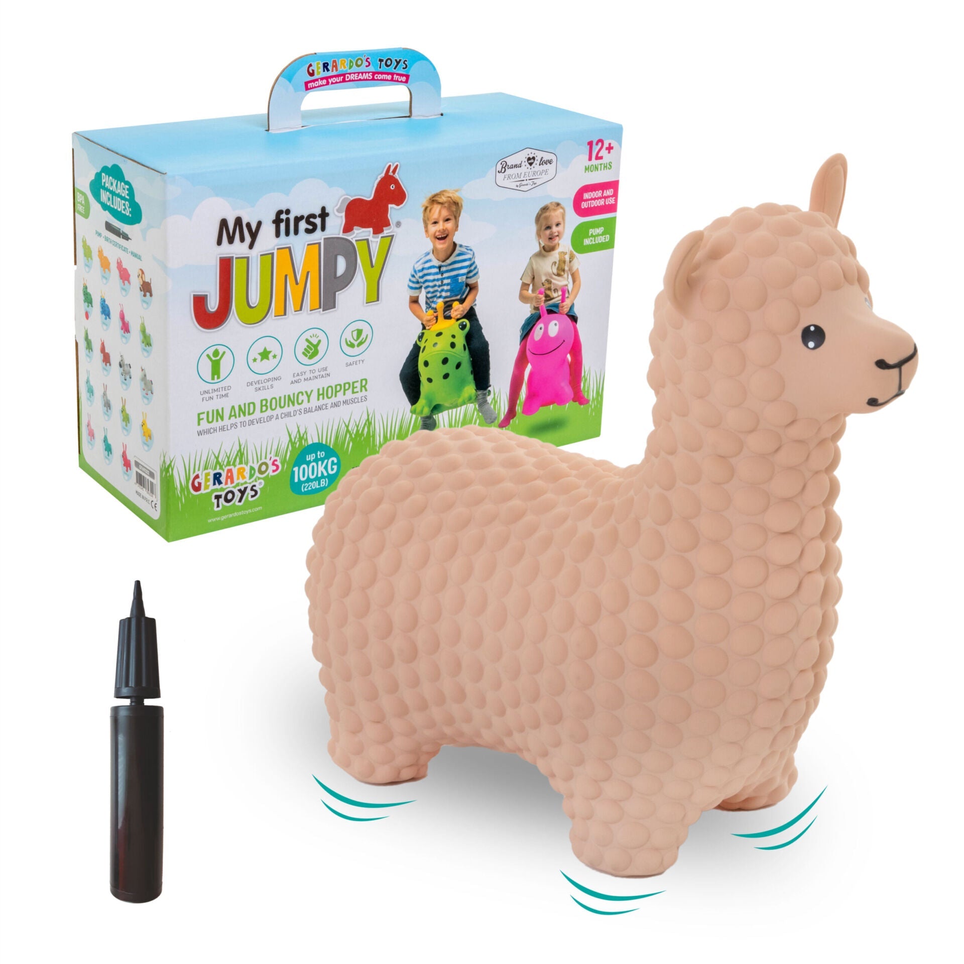 Gerardo's Toys - Hüpftier für Kinder | Beige Alpaca