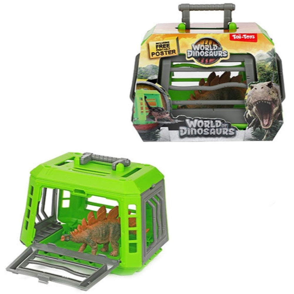 Kinder Dino in einem Dinosaurier-Käfig