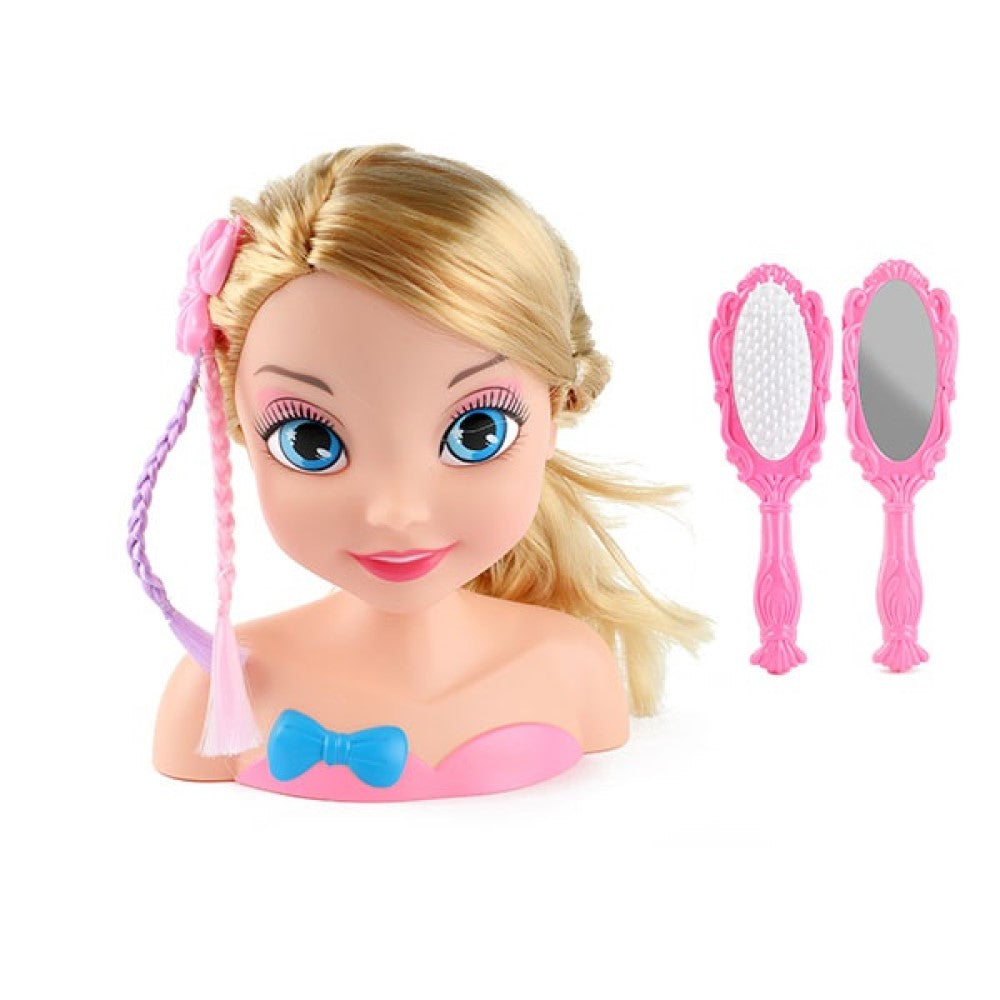Kinder Frisierpuppe Beauty Frisierkopf mit Bürste und Spiegel