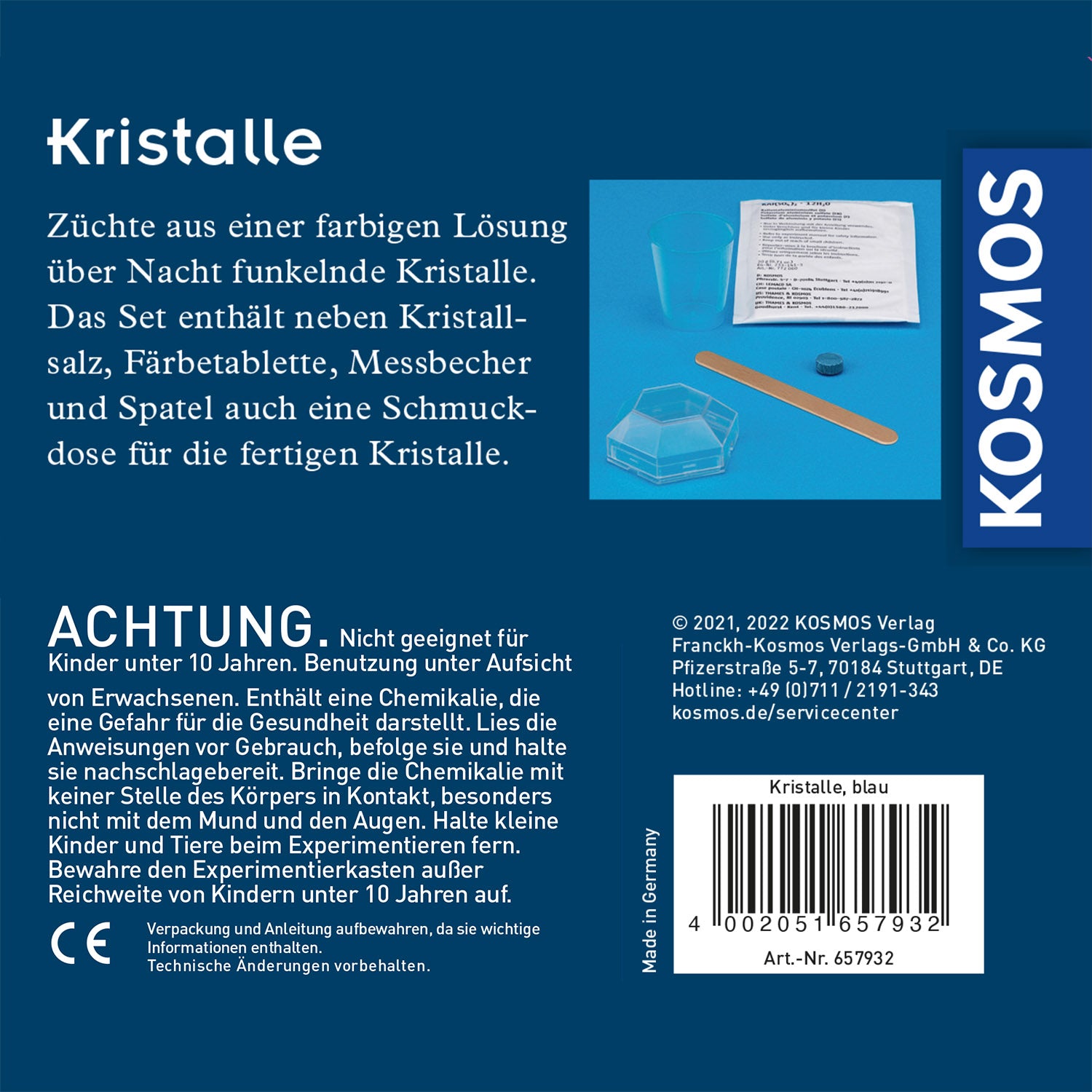 Kristalle blau züchten Experimentierkasten