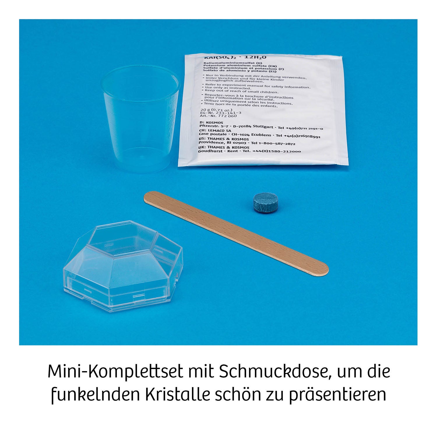 Kristalle blau züchten Experimentierkasten