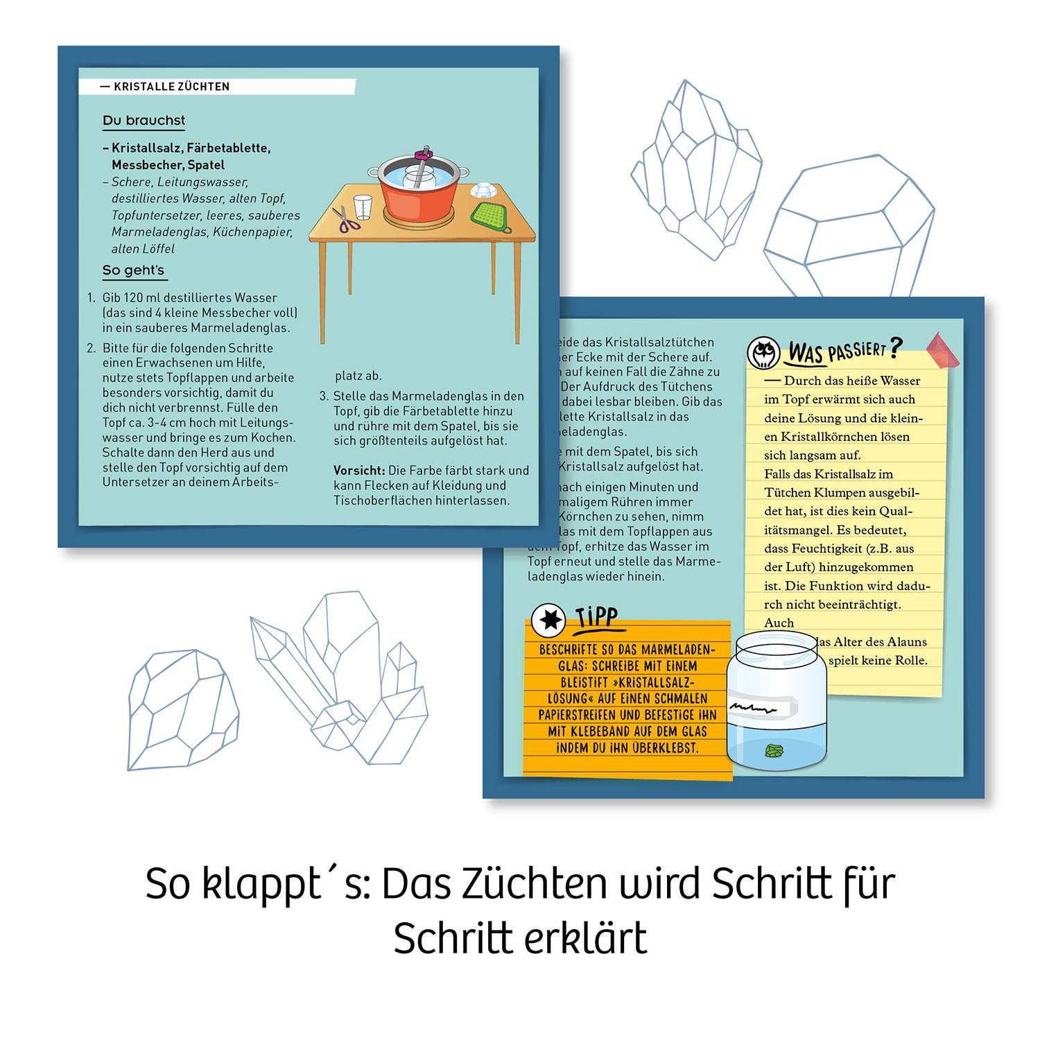 Kristalle blau züchten Experimentierkasten