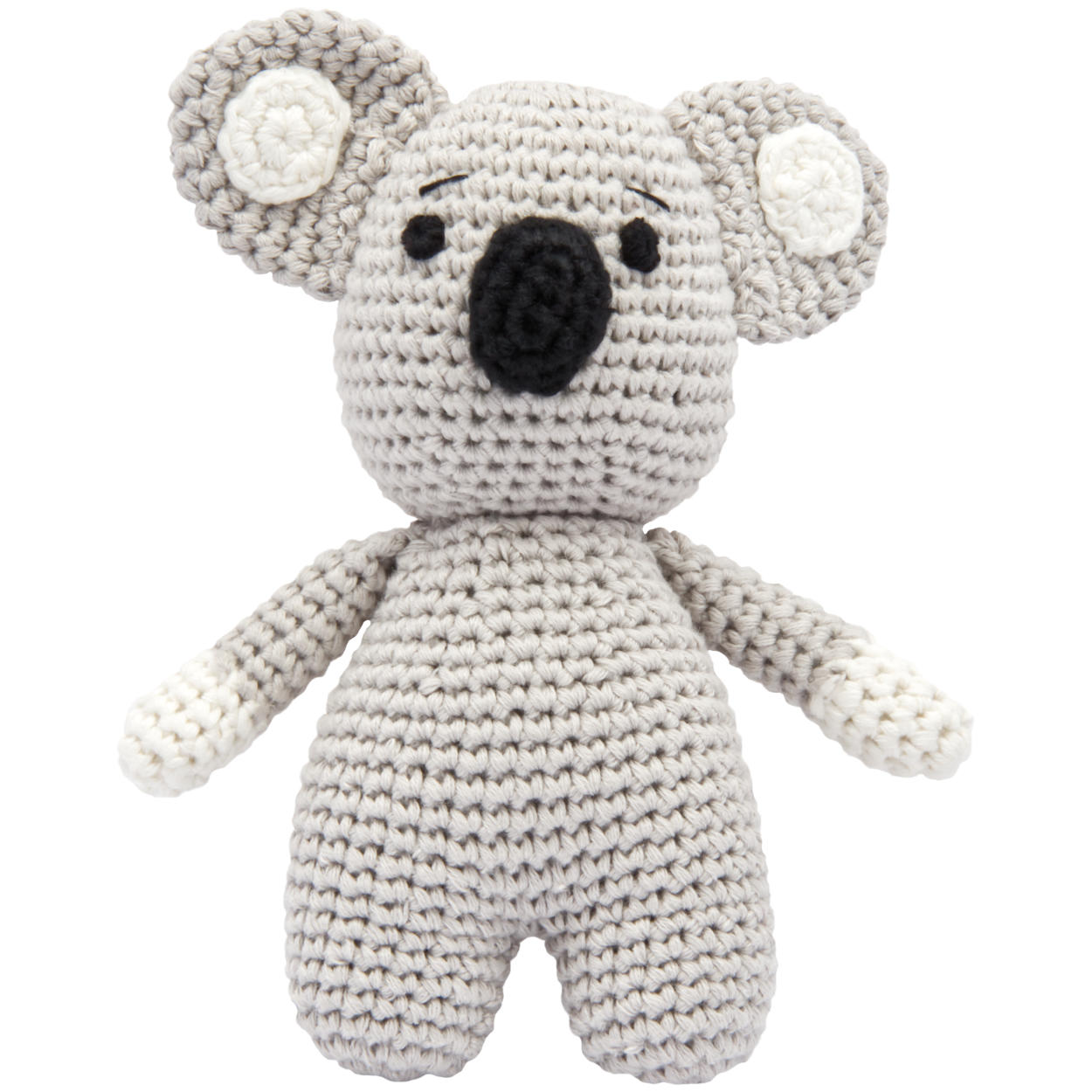 Handgestrickter Koala zur Geburt oder Babyparty aus Baumwolle