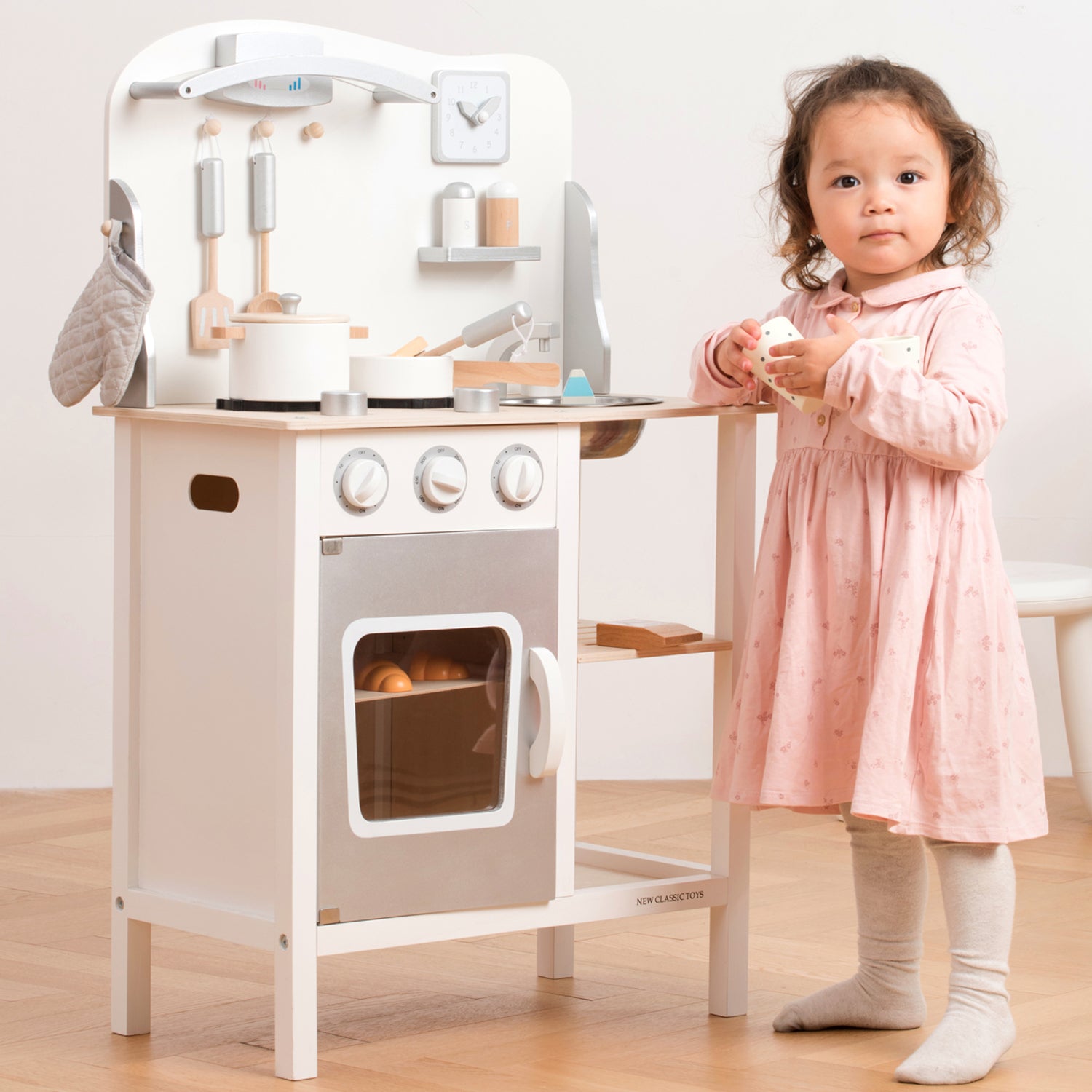 Küchenzeile Kinderküche aus Holz Bon Appetit in Weiß Holzküche