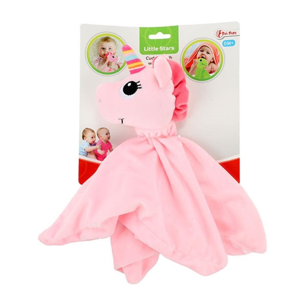 LITTLE STARS Baby Schmusetuch mit Rassel Einhorn Rosa